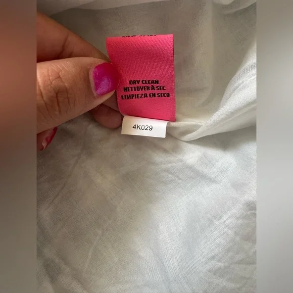 Betsey Johnson Blue & White Floral Grid Burnout Fit Flare Dress - Picture 8 of 10